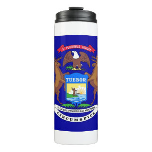Thermische Tumbler met vlag van Michigan, Verenigd Thermosbeker