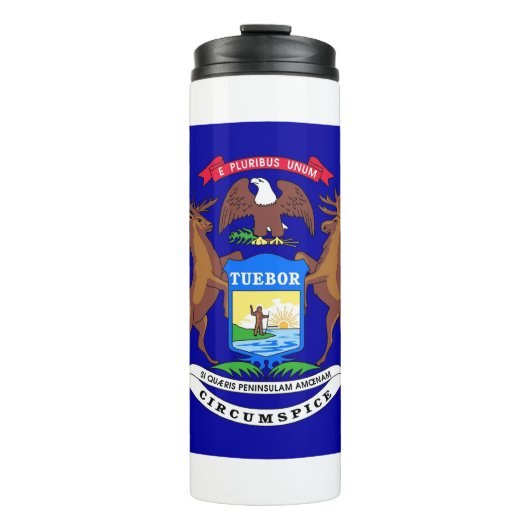 Thermische Tumbler met vlag van Michigan, Verenigd Thermosbeker (Voorkant)