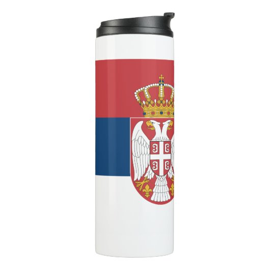 Thermische Tumbler met vlag van Servië Thermosbeker (Gedraaid links)