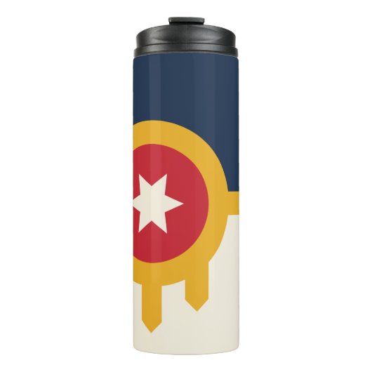 Thermische Tumbler met vlag van Tulsa, Oklahoma Thermosbeker (Voorkant)