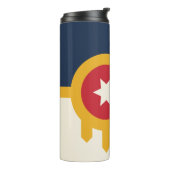 Thermische Tumbler met vlag van Tulsa, Oklahoma Thermosbeker (Gedraaid links)