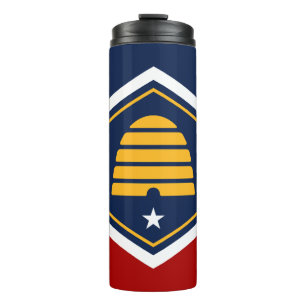 Thermische tumbler met vlag van Utah State, VS Thermosbeker