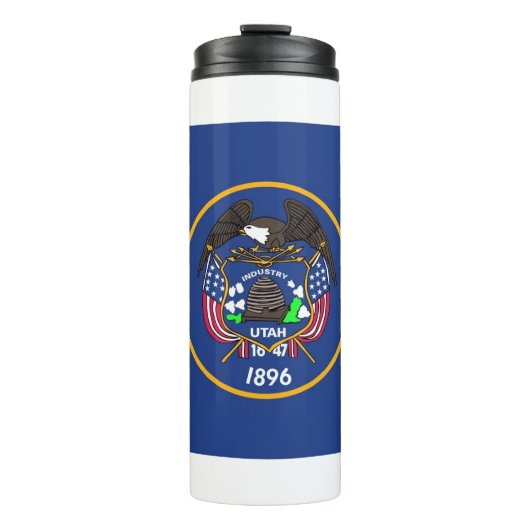 Thermische Tumbler met vlag van Utah, Verenigde St Thermosbeker (Voorkant)
