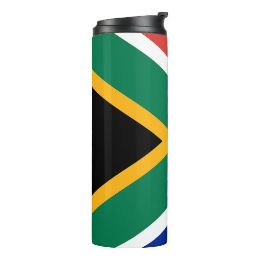 Thermische Tumbler met vlag van Zuid-Afrika Thermosbeker (Gedraaid links)