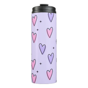 Thermische Tumbler Paarse Roze Harten Thermosbeker