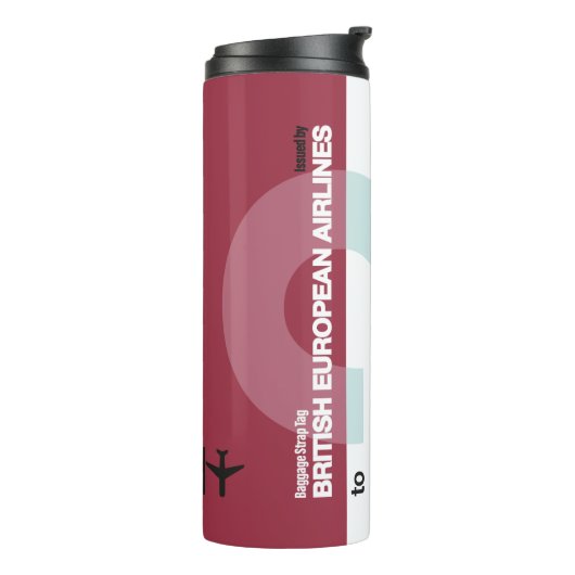 Thermische Tumbler – Travel Label geïnspireerd ont Thermosbeker (Gedraaid links)