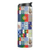 Thermische Tumbler van de vlag van Portugal en de  Thermosbeker (Gedraaid links)