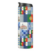 Thermische Tumbler van de vlag van Portugal en de  Thermosbeker (Geroteerd rechts)