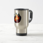 Thermische Tumbler - Vlammen artwork Reisbeker (Voorkant rechts)