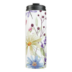 Thermische Tumbler: Wildflowers Ontwerp Thermosbeker