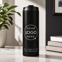 Thermische Tumbler | Zwarte Zakelijke Beker met Lo