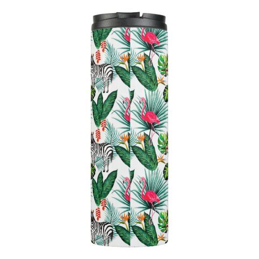 thermische zebra- en flamingos-tumbler thermosbeker (Achterkant)
