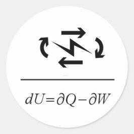 Thermodynamica eerste wet ronde sticker