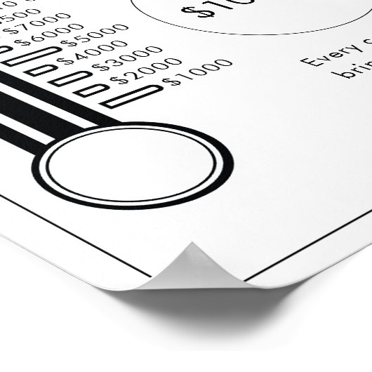 Thermometer Fundraiser Donation Goal Tracker Sign Poster (Hoek)