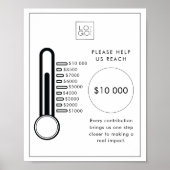 Thermometer Fundraiser Donation Goal Tracker Sign Poster (Voorkant)