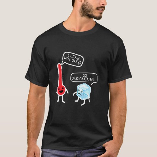 Thermometer Grappige Wetenschap Ik hou van Hot Guy T-shirt (Voorkant)