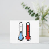 Thermometer kalk warme koude warme warme warme war briefkaart (Staand voorkant)