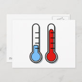 Thermometer kalk warme koude warme warme warme war briefkaart (Voorkant / Achterkant)