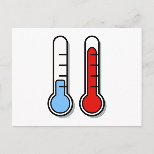 Thermometer kalk warme koude warme warme warme war briefkaart (Voorkant)