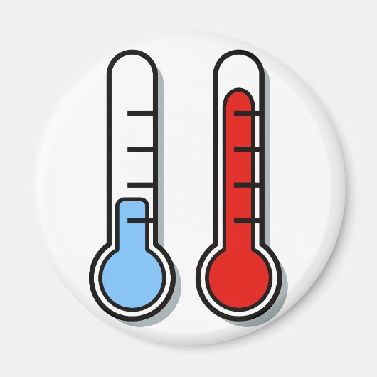 Thermometer kalt warm cold hot magneet (Voorkant)