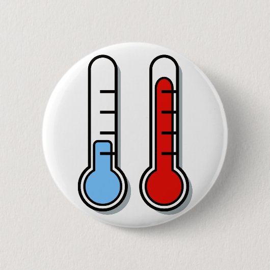 Thermometer kalt warm cold hot ronde button 5,7 cm (Voorkant)