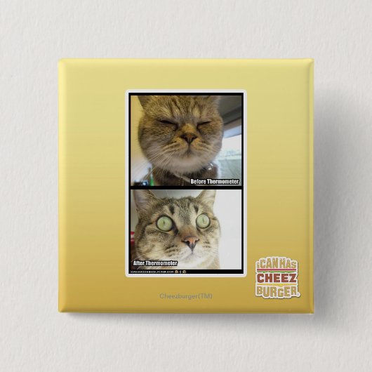 thermometer vierkante button 5,1 cm (Voorkant)