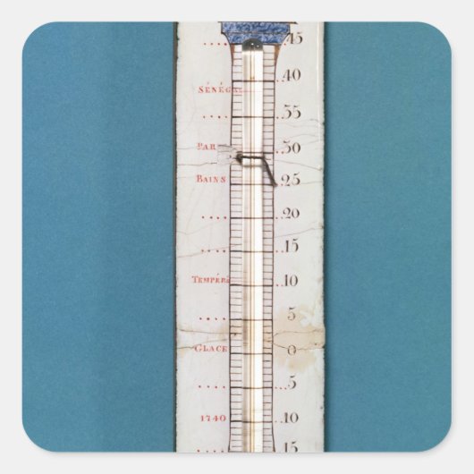 thermometer, voorzien van een frygienkap vierkante sticker (Voorkant)