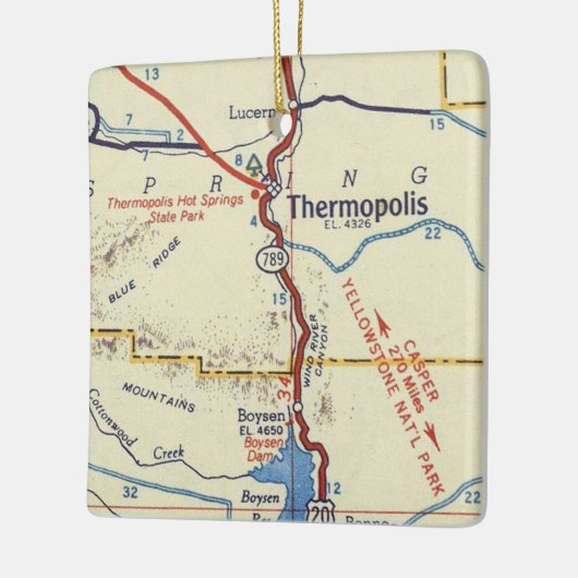 Thermopolis WY  Map Keramisch Ornament (Links)