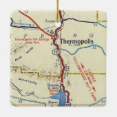 Thermopolis WY  Map Keramisch Ornament (Achterkant)