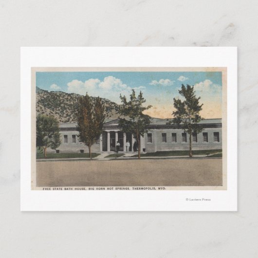 Thermopolis, WY - Uitzicht van Big Horn Bath House Briefkaart (Voorkant)