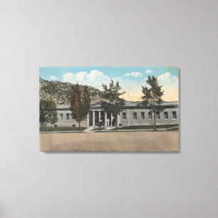 Thermopolis, WY - Uitzicht van Big Horn Bath House Canvas Afdruk