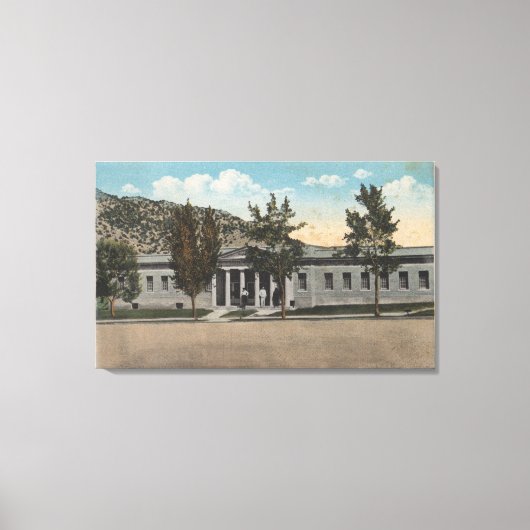 Thermopolis, WY - Uitzicht van Big Horn Bath House Canvas Afdruk (Voorkant)