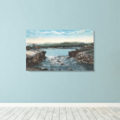 Thermopolis, WY - Uitzicht van Bridge over Big Hor Canvas Afdruk (Insitu (Houten vloer))