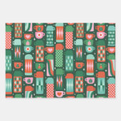  Thermoses Kerst Rood & Groen Inpakpapier Vel (Voorkant)