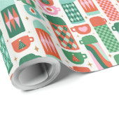 Thermoses Kerst Rood, Groen & Wit Cadeaupapier (Rol Hoek)