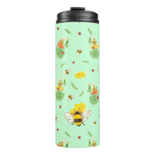 Thermosflasche mit Bienen und Glückskäfer Thermosbeker (Voorkant)