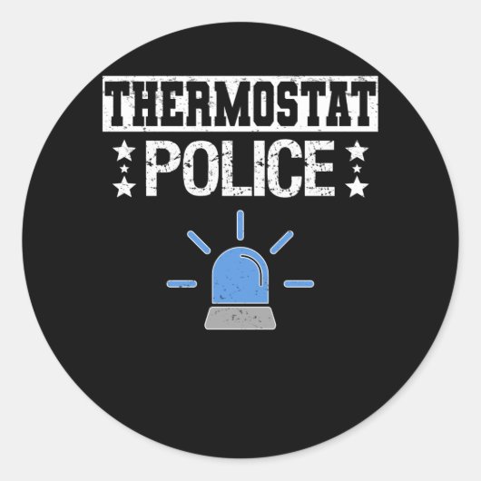 Thermostaat Kantoor Warmte Zomertemperatuur Ronde Sticker (Voorkant)