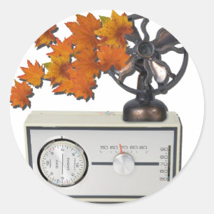 ThermostaatVerwarmerVentilatorBladeren052215 Ronde Sticker