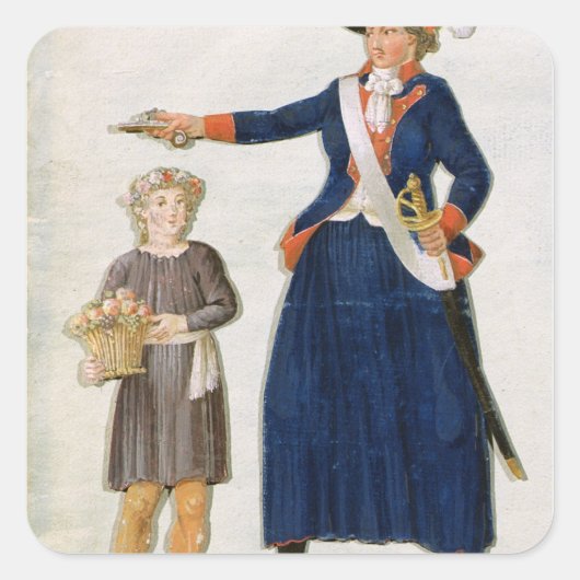 Theroigne de Mericourt Vierkante Sticker (Voorkant)