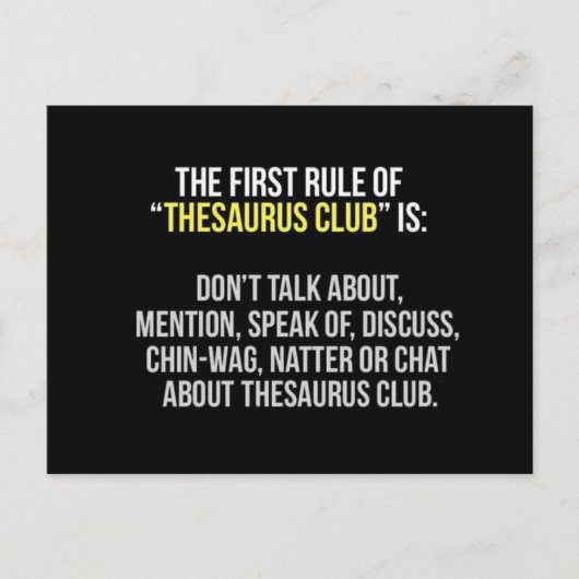 Thesaurus Club Briefkaart (Voorkant)