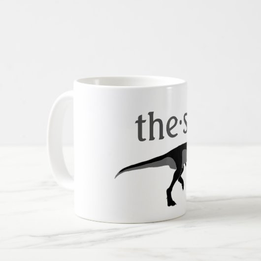 Thesaurus dinosaur grappige mok koffie (Voorkant links)