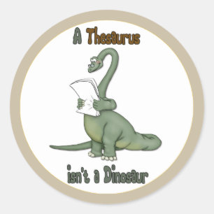 Thesaurus Dinosaur Ronde Sticker