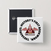 Thesaurus: Dinosaur was de eerste boekworm van de  Vierkante Button 5,1 Cm (Voorkant /achterkant)