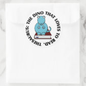 Thesaurus: Een dinosaurus die graag boeken leest Ronde Sticker (Tas)