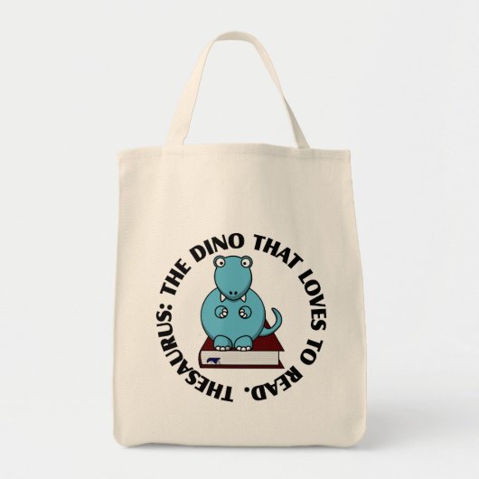 Thesaurus: Een dinosaurus die graag boeken leest Tote Bag (Voorkant)