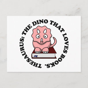 Thesaurus: Een dinosaurus die van leesboeken houdt Briefkaart
