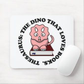 Thesaurus: Een dinosaurus die van leesboeken houdt Muismat (Met muis)