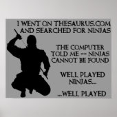 Thesaurus Ninjas Funny Ninja Poster Sign. (Voorkant)