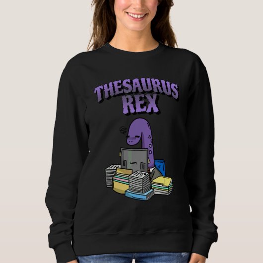 Thesaurus Rex  Dinosaur Nerdy Woord Pun Trui (Voorkant)