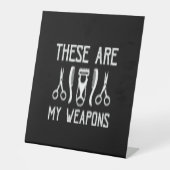 these are my weapons reclamebord met voetstuk (Voorkant)